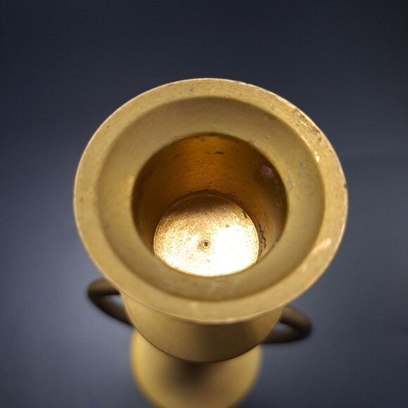 Vintage Brass Open Heart Candlestick Holders Pair - Picture 9 of 16